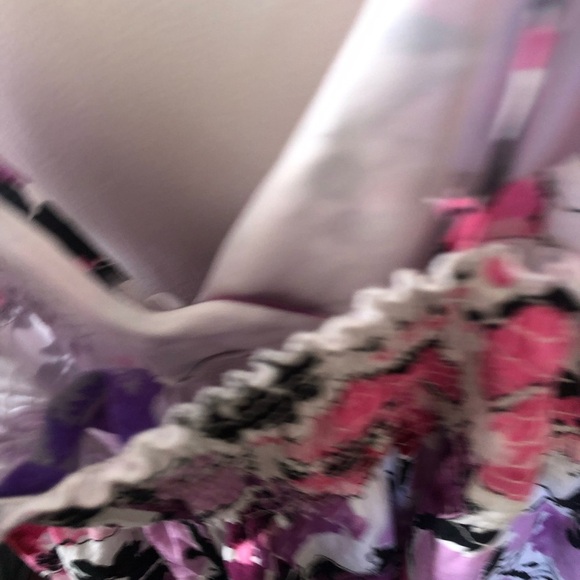 Jolie Pink and Purple summer dress  with spagetti straps - XL-size 18. Lined - Picture 6 of 8